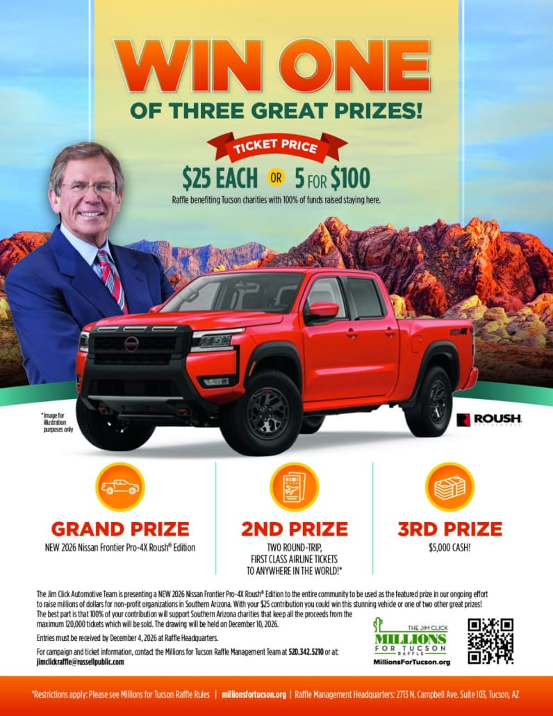 Jim Click Millions for Tucson Raffle flyer